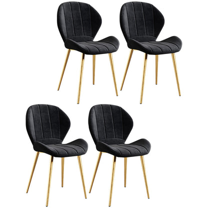 Scandinavian Upholstered Home Side Chair Wingback Matte Finish Dining Chair Matte Black 4 Piece Set Brass Gold Clearhalo ' kitchen&dining_furn' 'Dining Chairs' 'Dining Tables & Seating' 'dining_chair' 'furn' 'furn_dining_chair' 'Furniture' 'furniture_dining_chair' 'Kitchen & Dining Furniture' 'kitchen' 4458220