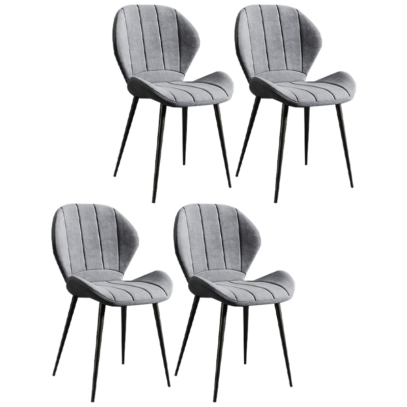 Scandinavian Upholstered Home Side Chair Wingback Matte Finish Dining Chair Grey 4 Piece Set Black Clearhalo ' kitchen&dining_furn' 'Dining Chairs' 'Dining Tables & Seating' 'dining_chair' 'furn' 'furn_dining_chair' 'Furniture' 'furniture_dining_chair' 'Kitchen & Dining Furniture' 'kitchen' 4458221