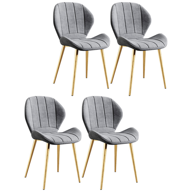 Scandinavian Upholstered Home Side Chair Wingback Matte Finish Dining Chair Grey 4 Piece Set Brass Gold Clearhalo ' kitchen&dining_furn' 'Dining Chairs' 'Dining Tables & Seating' 'dining_chair' 'furn' 'furn_dining_chair' 'Furniture' 'furniture_dining_chair' 'Kitchen & Dining Furniture' 'kitchen' 4458224