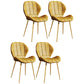 Scandinavian Upholstered Home Side Chair Wingback Matte Finish Dining Chair Yellow 4 Piece Set Brass Gold Clearhalo ' kitchen&dining_furn' 'Dining Chairs' 'Dining Tables & Seating' 'dining_chair' 'furn' 'furn_dining_chair' 'Furniture' 'furniture_dining_chair' 'Kitchen & Dining Furniture' 'kitchen' 4458232