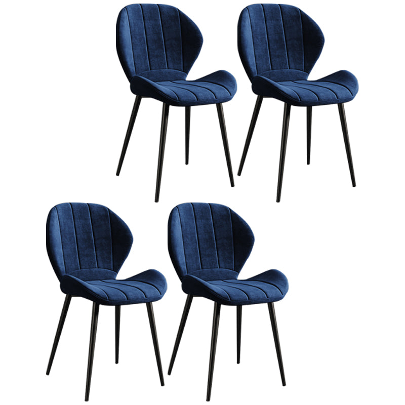Scandinavian Upholstered Home Side Chair Wingback Matte Finish Dining Chair Blue 4 Piece Set Black Clearhalo ' kitchen&dining_furn' 'Dining Chairs' 'Dining Tables & Seating' 'dining_chair' 'furn' 'furn_dining_chair' 'Furniture' 'furniture_dining_chair' 'Kitchen & Dining Furniture' 'kitchen' 4458235