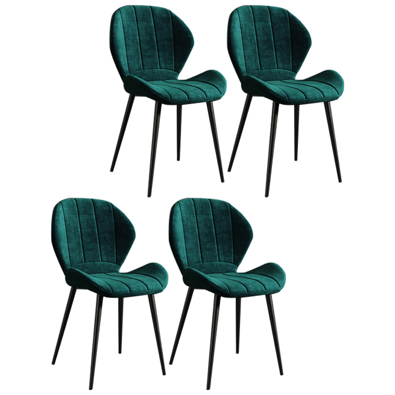 Scandinavian Upholstered Home Side Chair Wingback Matte Finish Dining Chair Light Green 4 Piece Set Black Clearhalo ' kitchen&dining_furn' 'Dining Chairs' 'Dining Tables & Seating' 'dining_chair' 'furn' 'furn_dining_chair' 'Furniture' 'furniture_dining_chair' 'Kitchen & Dining Furniture' 'kitchen' 4458239