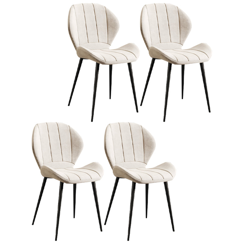 Scandinavian Upholstered Home Side Chair Wingback Matte Finish Dining Chair Beige 4 Piece Set Black Clearhalo ' kitchen&dining_furn' 'Dining Chairs' 'Dining Tables & Seating' 'dining_chair' 'furn' 'furn_dining_chair' 'Furniture' 'furniture_dining_chair' 'Kitchen & Dining Furniture' 'kitchen' 4458241