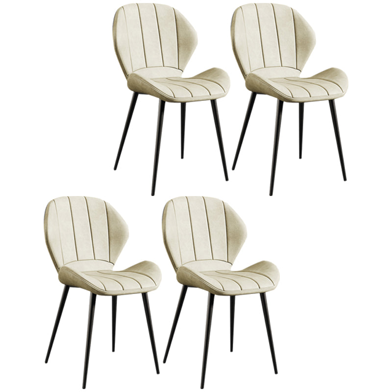 Scandinavian Upholstered Home Side Chair Wingback Matte Finish Dining Chair Dark Beige 4 Piece Set Black Clearhalo ' kitchen&dining_furn' 'Dining Chairs' 'Dining Tables & Seating' 'dining_chair' 'furn' 'furn_dining_chair' 'Furniture' 'furniture_dining_chair' 'Kitchen & Dining Furniture' 'kitchen' 4458243