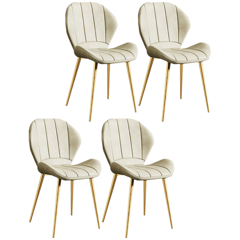 Scandinavian Upholstered Home Side Chair Wingback Matte Finish Dining Chair Dark Beige 4 Piece Set Brass Gold Clearhalo ' kitchen&dining_furn' 'Dining Chairs' 'Dining Tables & Seating' 'dining_chair' 'furn' 'furn_dining_chair' 'Furniture' 'furniture_dining_chair' 'Kitchen & Dining Furniture' 'kitchen' 4458244