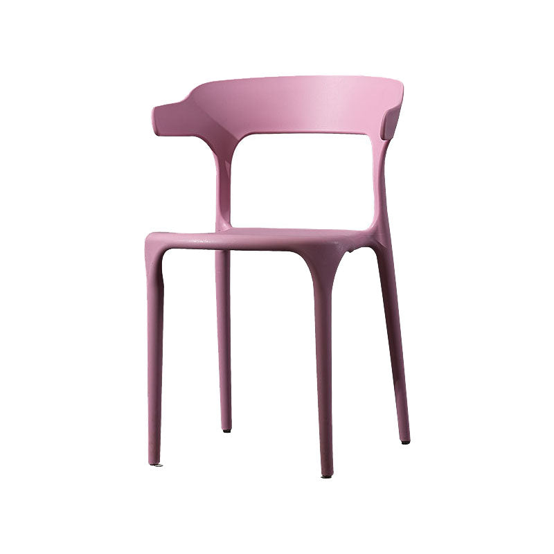Scandinavian Plastic Dining Kitchen Room Armchair Open Back Chair Pink 1 Piece Clearhalo ' kitchen&dining_furn' 'Dining Chairs' 'Dining Tables & Seating' 'dining_chair' 'furn' 'furn_dining_chair' 'Furniture' 'furniture_dining_chair' 'Kitchen & Dining Furniture' 'kitchen' 4458247