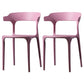Scandinavian Plastic Dining Kitchen Room Armchair Open Back Chair Pink 2 Piece Set Clearhalo ' kitchen&dining_furn' 'Dining Chairs' 'Dining Tables & Seating' 'dining_chair' 'furn' 'furn_dining_chair' 'Furniture' 'furniture_dining_chair' 'Kitchen & Dining Furniture' 'kitchen' 4458248