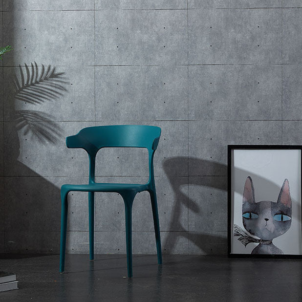 Scandinavian Plastic Dining Kitchen Room Armchair Open Back Chair Clearhalo ' kitchen&dining_furn' 'Dining Chairs' 'Dining Tables & Seating' 'dining_chair' 'furn' 'furn_dining_chair' 'Furniture' 'furniture_dining_chair' 'Kitchen & Dining Furniture' 'kitchen' 4458249