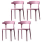 Scandinavian Plastic Dining Kitchen Room Armchair Open Back Chair Pink 4 Piece Set Clearhalo ' kitchen&dining_furn' 'Dining Chairs' 'Dining Tables & Seating' 'dining_chair' 'furn' 'furn_dining_chair' 'Furniture' 'furniture_dining_chair' 'Kitchen & Dining Furniture' 'kitchen' 4458250