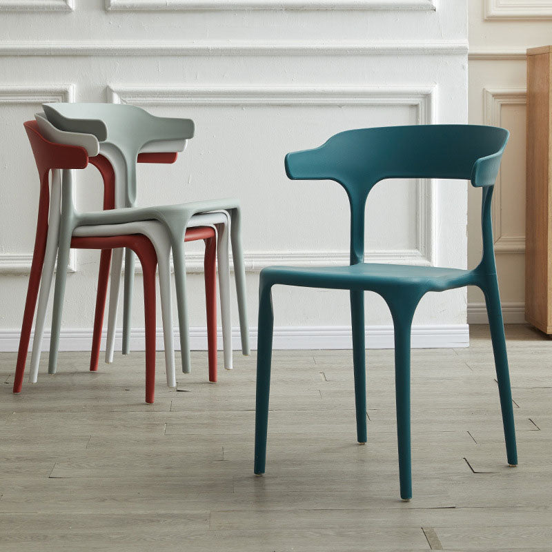Scandinavian Plastic Dining Kitchen Room Armchair Open Back Chair Clearhalo ' kitchen&dining_furn' 'Dining Chairs' 'Dining Tables & Seating' 'dining_chair' 'furn' 'furn_dining_chair' 'Furniture' 'furniture_dining_chair' 'Kitchen & Dining Furniture' 'kitchen' 4458251