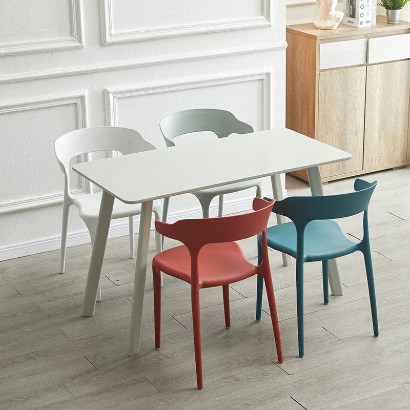 Scandinavian Plastic Dining Kitchen Room Armchair Open Back Chair Clearhalo ' kitchen&dining_furn' 'Dining Chairs' 'Dining Tables & Seating' 'dining_chair' 'furn' 'furn_dining_chair' 'Furniture' 'furniture_dining_chair' 'Kitchen & Dining Furniture' 'kitchen' 4458252