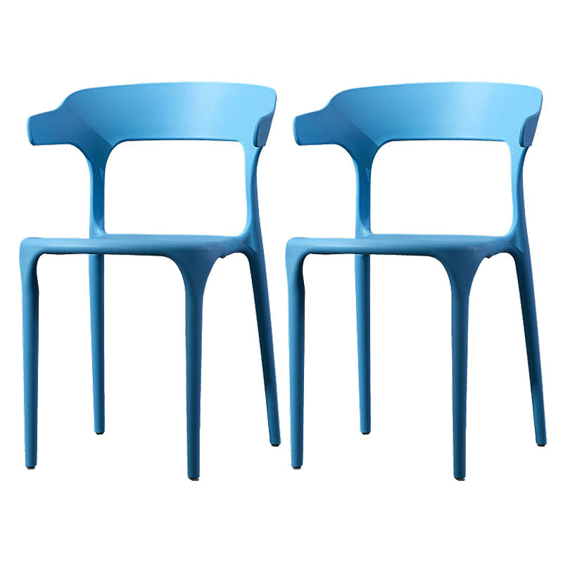 Scandinavian Plastic Dining Kitchen Room Armchair Open Back Chair Light Blue 2 Piece Set Clearhalo ' kitchen&dining_furn' 'Dining Chairs' 'Dining Tables & Seating' 'dining_chair' 'furn' 'furn_dining_chair' 'Furniture' 'furniture_dining_chair' 'Kitchen & Dining Furniture' 'kitchen' 4458260