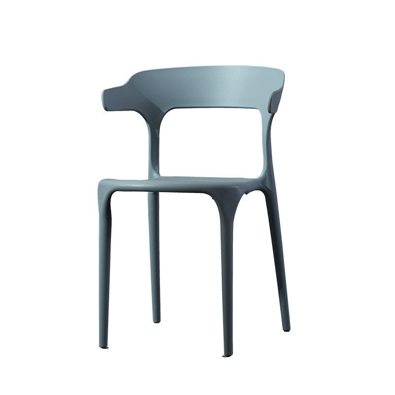 Scandinavian Plastic Dining Kitchen Room Armchair Open Back Chair Dark Gray 1 Piece Clearhalo ' kitchen&dining_furn' 'Dining Chairs' 'Dining Tables & Seating' 'dining_chair' 'furn' 'furn_dining_chair' 'Furniture' 'furniture_dining_chair' 'Kitchen & Dining Furniture' 'kitchen' 4458264