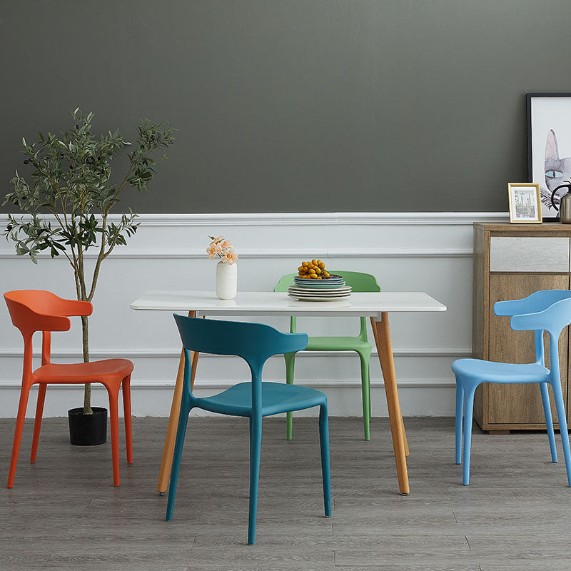 Scandinavian Plastic Dining Kitchen Room Armchair Open Back Chair Clearhalo ' kitchen&dining_furn' 'Dining Chairs' 'Dining Tables & Seating' 'dining_chair' 'furn' 'furn_dining_chair' 'Furniture' 'furniture_dining_chair' 'Kitchen & Dining Furniture' 'kitchen' 4458265