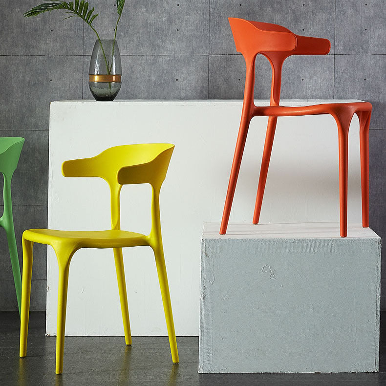 Scandinavian Plastic Dining Kitchen Room Armchair Open Back Chair Clearhalo ' kitchen&dining_furn' 'Dining Chairs' 'Dining Tables & Seating' 'dining_chair' 'furn' 'furn_dining_chair' 'Furniture' 'furniture_dining_chair' 'Kitchen & Dining Furniture' 'kitchen' 4458266