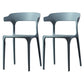 Scandinavian Plastic Dining Kitchen Room Armchair Open Back Chair Dark Gray 2 Piece Set Clearhalo ' kitchen&dining_furn' 'Dining Chairs' 'Dining Tables & Seating' 'dining_chair' 'furn' 'furn_dining_chair' 'Furniture' 'furniture_dining_chair' 'Kitchen & Dining Furniture' 'kitchen' 4458267