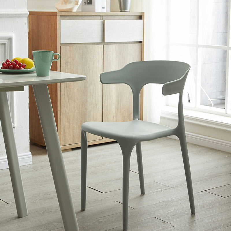 Scandinavian Plastic Dining Kitchen Room Armchair Open Back Chair Clearhalo ' kitchen&dining_furn' 'Dining Chairs' 'Dining Tables & Seating' 'dining_chair' 'furn' 'furn_dining_chair' 'Furniture' 'furniture_dining_chair' 'Kitchen & Dining Furniture' 'kitchen' 4458268
