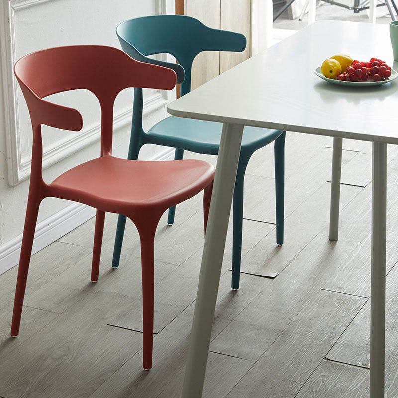 Scandinavian Plastic Dining Kitchen Room Armchair Open Back Chair Clearhalo ' kitchen&dining_furn' 'Dining Chairs' 'Dining Tables & Seating' 'dining_chair' 'furn' 'furn_dining_chair' 'Furniture' 'furniture_dining_chair' 'Kitchen & Dining Furniture' 'kitchen' 4458270