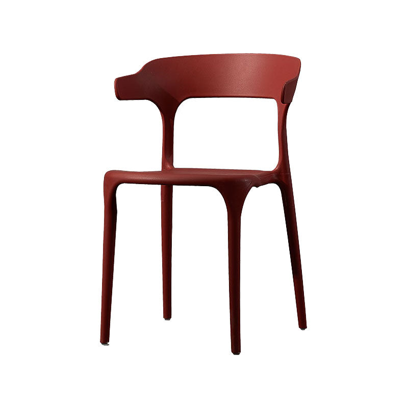 Scandinavian Plastic Dining Kitchen Room Armchair Open Back Chair Red 1 Piece Clearhalo ' kitchen&dining_furn' 'Dining Chairs' 'Dining Tables & Seating' 'dining_chair' 'furn' 'furn_dining_chair' 'Furniture' 'furniture_dining_chair' 'Kitchen & Dining Furniture' 'kitchen' 4458271