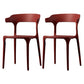 Scandinavian Plastic Dining Kitchen Room Armchair Open Back Chair Red 2 Piece Set Clearhalo ' kitchen&dining_furn' 'Dining Chairs' 'Dining Tables & Seating' 'dining_chair' 'furn' 'furn_dining_chair' 'Furniture' 'furniture_dining_chair' 'Kitchen & Dining Furniture' 'kitchen' 4458272