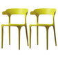 Scandinavian Plastic Dining Kitchen Room Armchair Open Back Chair Yellow 2 Piece Set Clearhalo ' kitchen&dining_furn' 'Dining Chairs' 'Dining Tables & Seating' 'dining_chair' 'furn' 'furn_dining_chair' 'Furniture' 'furniture_dining_chair' 'Kitchen & Dining Furniture' 'kitchen' 4458275