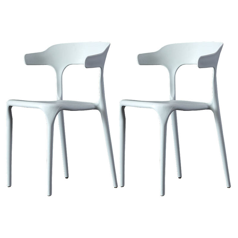 Scandinavian Plastic Dining Kitchen Room Armchair Open Back Chair White 2 Piece Set Clearhalo ' kitchen&dining_furn' 'Dining Chairs' 'Dining Tables & Seating' 'dining_chair' 'furn' 'furn_dining_chair' 'Furniture' 'furniture_dining_chair' 'Kitchen & Dining Furniture' 'kitchen' 4458278