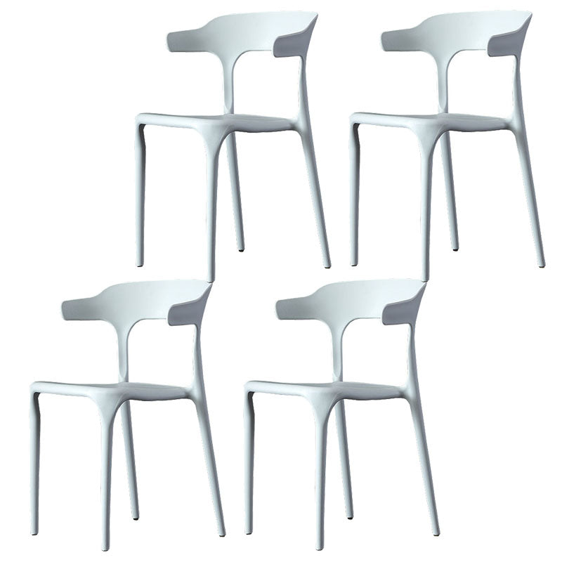Scandinavian Plastic Dining Kitchen Room Armchair Open Back Chair White 4 Piece Set Clearhalo ' kitchen&dining_furn' 'Dining Chairs' 'Dining Tables & Seating' 'dining_chair' 'furn' 'furn_dining_chair' 'Furniture' 'furniture_dining_chair' 'Kitchen & Dining Furniture' 'kitchen' 4458279