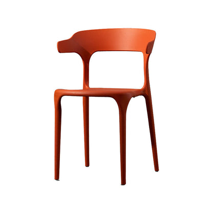 Scandinavian Plastic Dining Kitchen Room Armchair Open Back Chair Orange 1 Piece Clearhalo ' kitchen&dining_furn' 'Dining Chairs' 'Dining Tables & Seating' 'dining_chair' 'furn' 'furn_dining_chair' 'Furniture' 'furniture_dining_chair' 'Kitchen & Dining Furniture' 'kitchen' 4458280