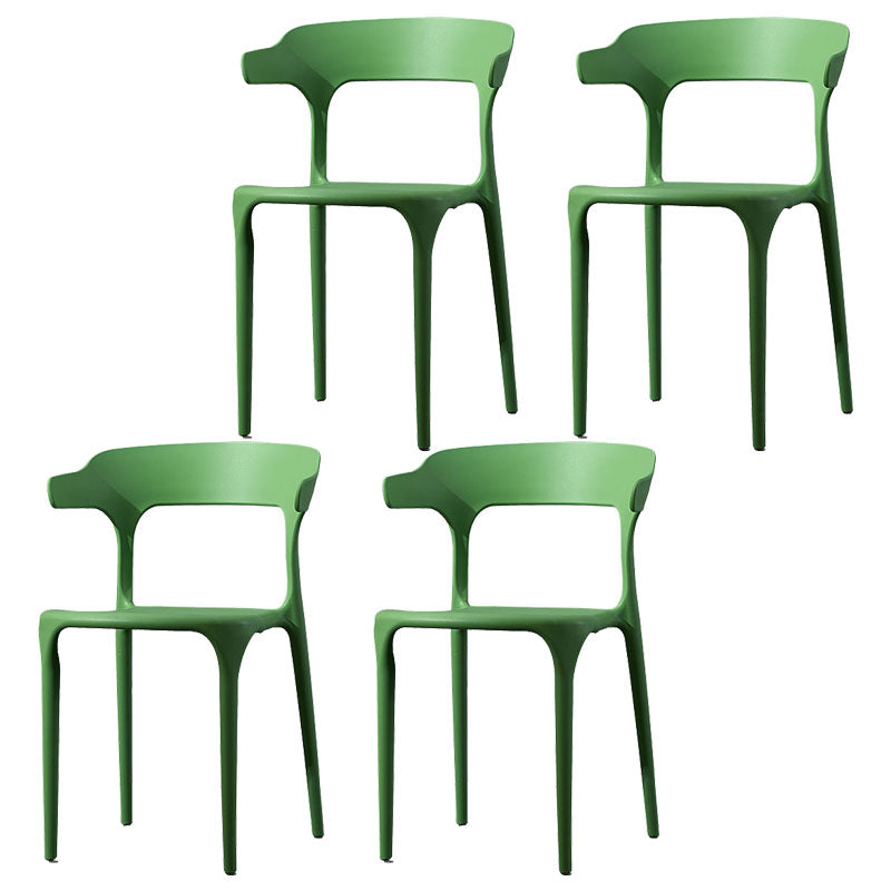 Scandinavian Plastic Dining Kitchen Room Armchair Open Back Chair Green 4 Piece Set Clearhalo ' kitchen&dining_furn' 'Dining Chairs' 'Dining Tables & Seating' 'dining_chair' 'furn' 'furn_dining_chair' 'Furniture' 'furniture_dining_chair' 'Kitchen & Dining Furniture' 'kitchen' 4458285
