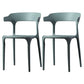 Scandinavian Plastic Dining Kitchen Room Armchair Open Back Chair Light Gray 2 Piece Set Clearhalo ' kitchen&dining_furn' 'Dining Chairs' 'Dining Tables & Seating' 'dining_chair' 'furn' 'furn_dining_chair' 'Furniture' 'furniture_dining_chair' 'Kitchen & Dining Furniture' 'kitchen' 4458287