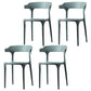 Scandinavian Plastic Dining Kitchen Room Armchair Open Back Chair Light Gray 4 Piece Set Clearhalo ' kitchen&dining_furn' 'Dining Chairs' 'Dining Tables & Seating' 'dining_chair' 'furn' 'furn_dining_chair' 'Furniture' 'furniture_dining_chair' 'Kitchen & Dining Furniture' 'kitchen' 4458288