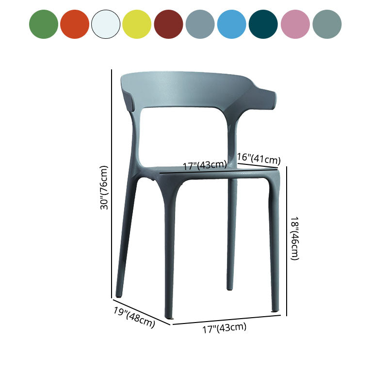 Scandinavian Plastic Dining Kitchen Room Armchair Open Back Chair Clearhalo ' kitchen&dining_furn' 'Dining Chairs' 'Dining Tables & Seating' 'dining_chair' 'furn' 'furn_dining_chair' 'Furniture' 'furniture_dining_chair' 'Kitchen & Dining Furniture' 'kitchen' 4458289