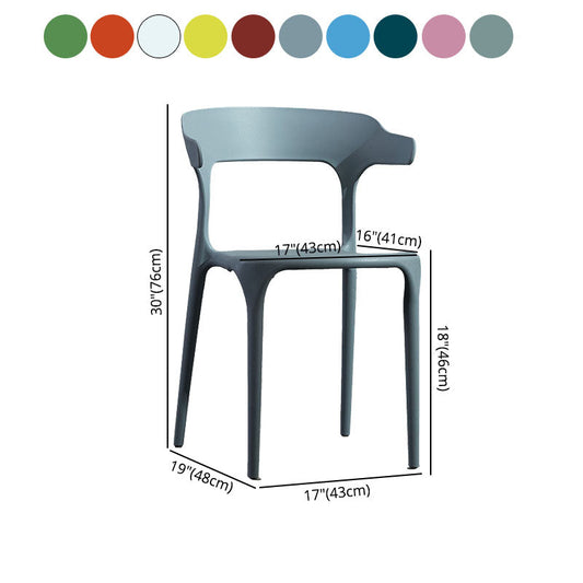 Scandinavian Plastic Dining Kitchen Room Armchair Open Back Chair Clearhalo ' kitchen&dining_furn' 'Dining Chairs' 'Dining Tables & Seating' 'dining_chair' 'furn' 'furn_dining_chair' 'Furniture' 'furniture_dining_chair' 'Kitchen & Dining Furniture' 'kitchen' 4458289
