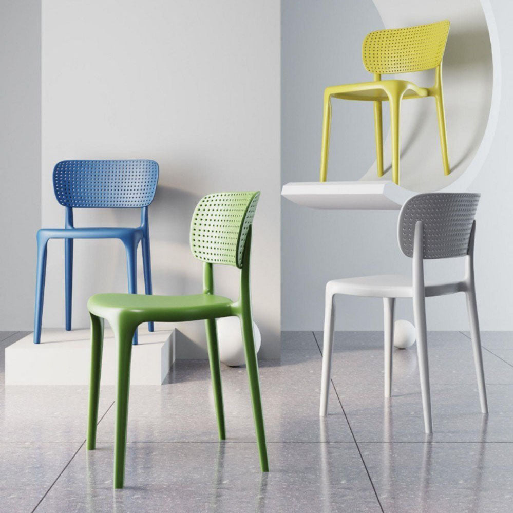 Contemporary Plastic Kitchen Dining Room Side Chair Open Back Chair Clearhalo ' kitchen&dining_furn' 'Dining Chairs' 'Dining Tables & Seating' 'dining_chair' 'Furniture' 'furniture_dining_chair' 'Kitchen & Dining Furniture' 'kitchen' 4458290