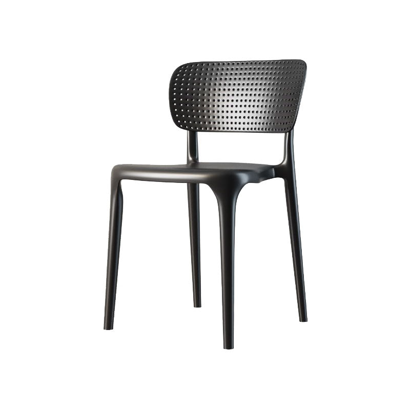 Contemporary Plastic Kitchen Dining Room Side Chair Open Back Chair Black 1 Piece Clearhalo ' kitchen&dining_furn' 'Dining Chairs' 'Dining Tables & Seating' 'dining_chair' 'Furniture' 'furniture_dining_chair' 'Kitchen & Dining Furniture' 'kitchen' 4458291