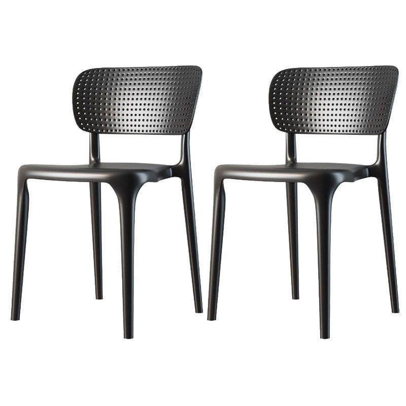 Contemporary Plastic Kitchen Dining Room Side Chair Open Back Chair Black Set of 2 Clearhalo ' kitchen&dining_furn' 'Dining Chairs' 'Dining Tables & Seating' 'dining_chair' 'Furniture' 'furniture_dining_chair' 'Kitchen & Dining Furniture' 'kitchen' 4458292
