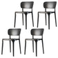 Contemporary Plastic Kitchen Dining Room Side Chair Open Back Chair Black Set of 4 Clearhalo ' kitchen&dining_furn' 'Dining Chairs' 'Dining Tables & Seating' 'dining_chair' 'Furniture' 'furniture_dining_chair' 'Kitchen & Dining Furniture' 'kitchen' 4458294