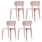 Contemporary Plastic Kitchen Dining Room Side Chair Open Back Chair Pink Set of 4 Clearhalo ' kitchen&dining_furn' 'Dining Chairs' 'Dining Tables & Seating' 'dining_chair' 'Furniture' 'furniture_dining_chair' 'Kitchen & Dining Furniture' 'kitchen' 4458307