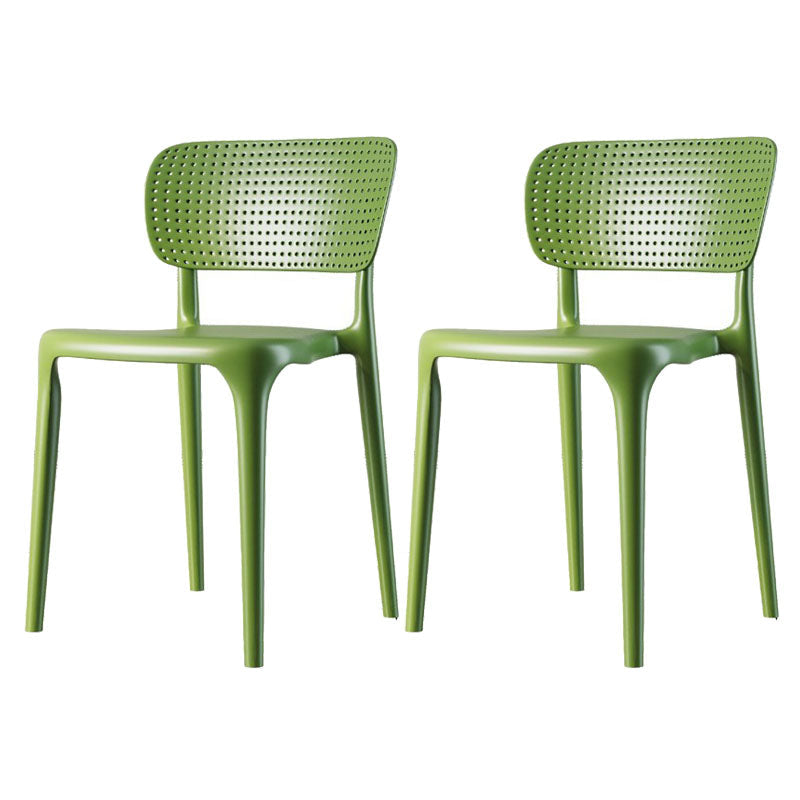 Contemporary Plastic Kitchen Dining Room Side Chair Open Back Chair Green Set of 2 Clearhalo ' kitchen&dining_furn' 'Dining Chairs' 'Dining Tables & Seating' 'dining_chair' 'Furniture' 'furniture_dining_chair' 'Kitchen & Dining Furniture' 'kitchen' 4458310