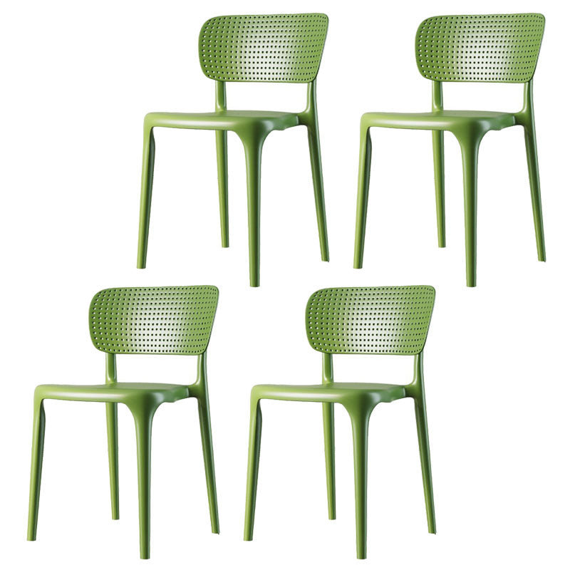 Contemporary Plastic Kitchen Dining Room Side Chair Open Back Chair Green Set of 4 Clearhalo ' kitchen&dining_furn' 'Dining Chairs' 'Dining Tables & Seating' 'dining_chair' 'Furniture' 'furniture_dining_chair' 'Kitchen & Dining Furniture' 'kitchen' 4458311