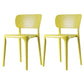 Contemporary Plastic Kitchen Dining Room Side Chair Open Back Chair Yellow Set of 2 Clearhalo ' kitchen&dining_furn' 'Dining Chairs' 'Dining Tables & Seating' 'dining_chair' 'Furniture' 'furniture_dining_chair' 'Kitchen & Dining Furniture' 'kitchen' 4458313
