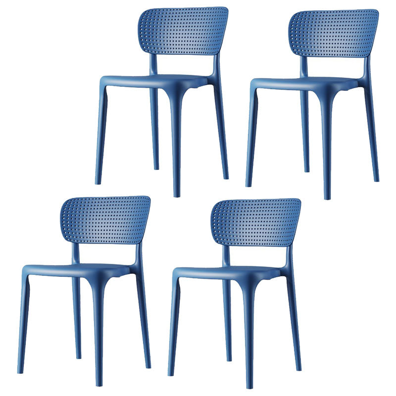 Contemporary Plastic Kitchen Dining Room Side Chair Open Back Chair Blue Set of 4 Clearhalo ' kitchen&dining_furn' 'Dining Chairs' 'Dining Tables & Seating' 'dining_chair' 'Furniture' 'furniture_dining_chair' 'Kitchen & Dining Furniture' 'kitchen' 4458317