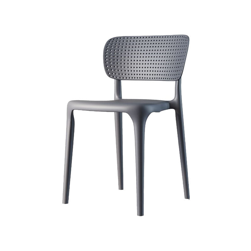 Contemporary Plastic Kitchen Dining Room Side Chair Open Back Chair Grey 1 Piece Clearhalo ' kitchen&dining_furn' 'Dining Chairs' 'Dining Tables & Seating' 'dining_chair' 'Furniture' 'furniture_dining_chair' 'Kitchen & Dining Furniture' 'kitchen' 4458318