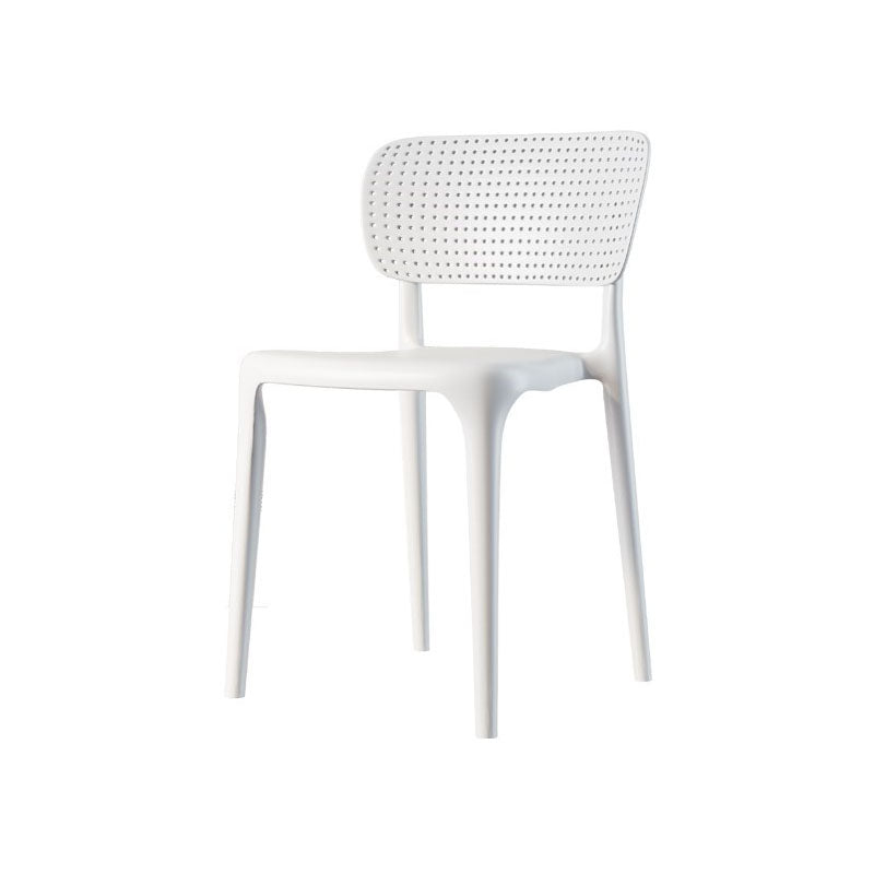 Contemporary Plastic Kitchen Dining Room Side Chair Open Back Chair White 1 Piece Clearhalo ' kitchen&dining_furn' 'Dining Chairs' 'Dining Tables & Seating' 'dining_chair' 'Furniture' 'furniture_dining_chair' 'Kitchen & Dining Furniture' 'kitchen' 4458321