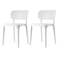 Contemporary Plastic Kitchen Dining Room Side Chair Open Back Chair White Set of 2 Clearhalo ' kitchen&dining_furn' 'Dining Chairs' 'Dining Tables & Seating' 'dining_chair' 'Furniture' 'furniture_dining_chair' 'Kitchen & Dining Furniture' 'kitchen' 4458322