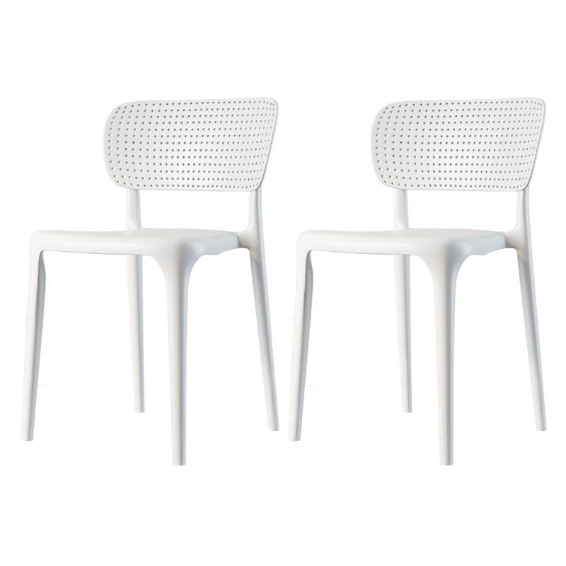 Contemporary Plastic Kitchen Dining Room Side Chair Open Back Chair White Set of 2 Clearhalo ' kitchen&dining_furn' 'Dining Chairs' 'Dining Tables & Seating' 'dining_chair' 'Furniture' 'furniture_dining_chair' 'Kitchen & Dining Furniture' 'kitchen' 4458322