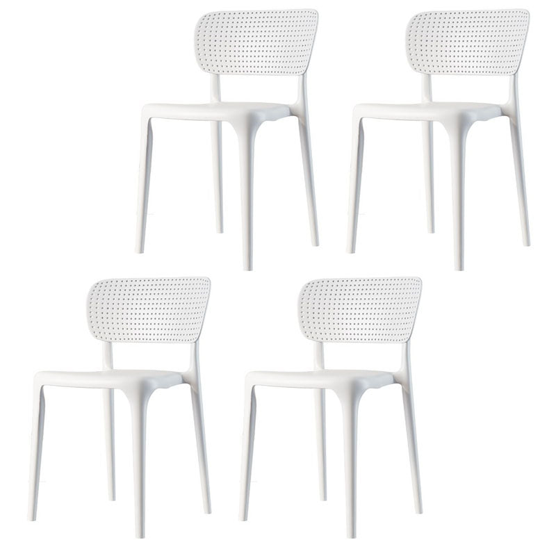 Contemporary Plastic Kitchen Dining Room Side Chair Open Back Chair White Set of 4 Clearhalo ' kitchen&dining_furn' 'Dining Chairs' 'Dining Tables & Seating' 'dining_chair' 'Furniture' 'furniture_dining_chair' 'Kitchen & Dining Furniture' 'kitchen' 4458323