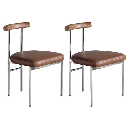 Nordic Style Metal Dining Room Chair Open Back Dining Side Chair for Restaurant Use Coffee 2 Piece Set Clearhalo ' kitchen&dining_furn' 'Dining Chairs' 'Dining Tables & Seating' 'dining_chair' 'furn' 'furn_dining_chair' 'Furniture' 'furniture_dining_chair' 'Kitchen & Dining Furniture' 'kitchen' 4458326