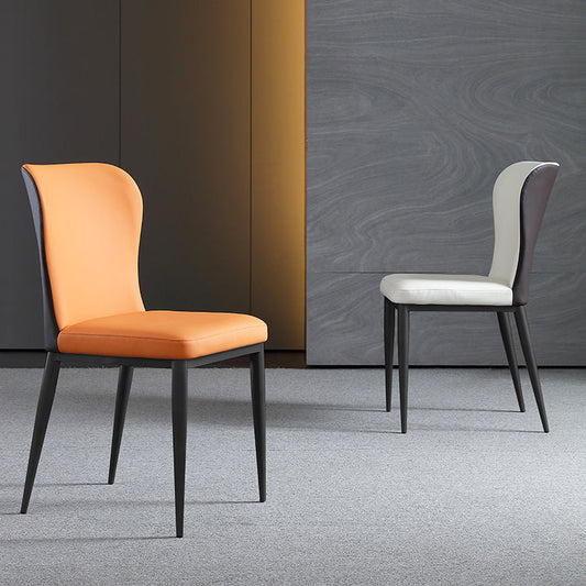 Contemporary Solid Back Dining Side Chairs Leather Dining Side Chair for Kitchen Clearhalo ' kitchen&dining_furn' 'Dining Chairs' 'Dining Tables & Seating' 'dining_chair' 'furn' 'furn_dining_chair' 'Furniture' 'furniture_dining_chair' 'Kitchen & Dining Furniture' 'kitchen' 4458344