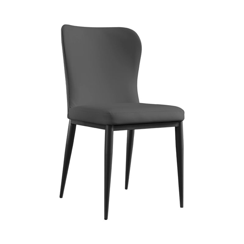 Contemporary Solid Back Dining Side Chairs Leather Dining Side Chair for Kitchen Grey 1 Piece Clearhalo ' kitchen&dining_furn' 'Dining Chairs' 'Dining Tables & Seating' 'dining_chair' 'furn' 'furn_dining_chair' 'Furniture' 'furniture_dining_chair' 'Kitchen & Dining Furniture' 'kitchen' 4458345